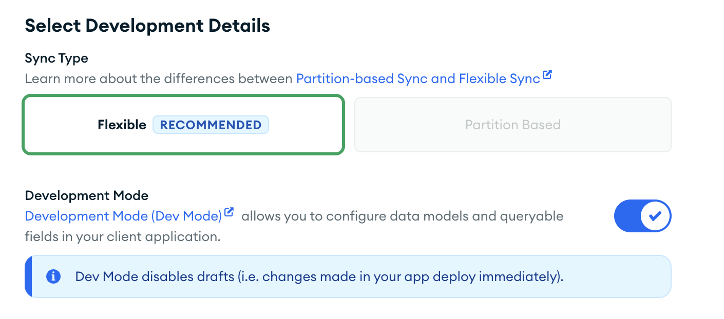 The UI to enable Development Mode